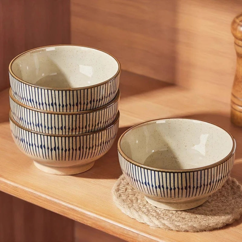 Small Ceramic Bowls, 11.5 cm Thick Bowls for Rice, Dessert, Soup and Dips, Set of 2 or 4