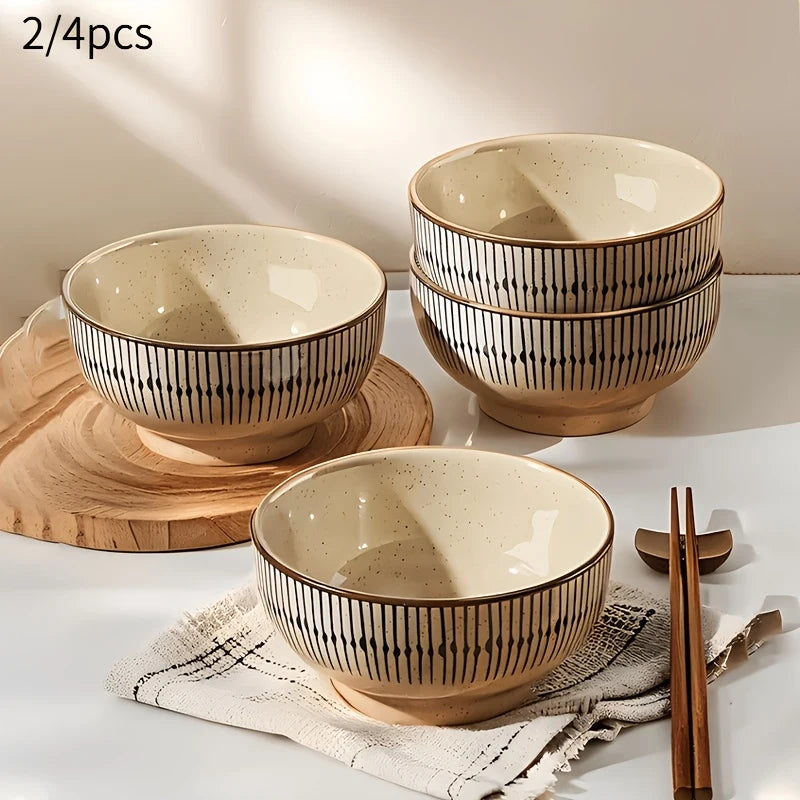 Small Ceramic Bowls, 11.5 cm Thick Bowls for Rice, Dessert, Soup and Dips, Set of 2 or 4