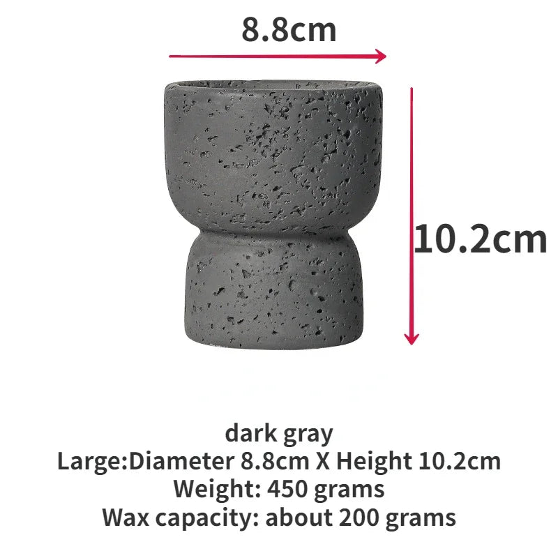 Cement Tealight Holders, Minimalist Concrete Candle Cups for Coffee Table, Bathroom and Bedroom, Beige White or Dark Grey, Small or Large