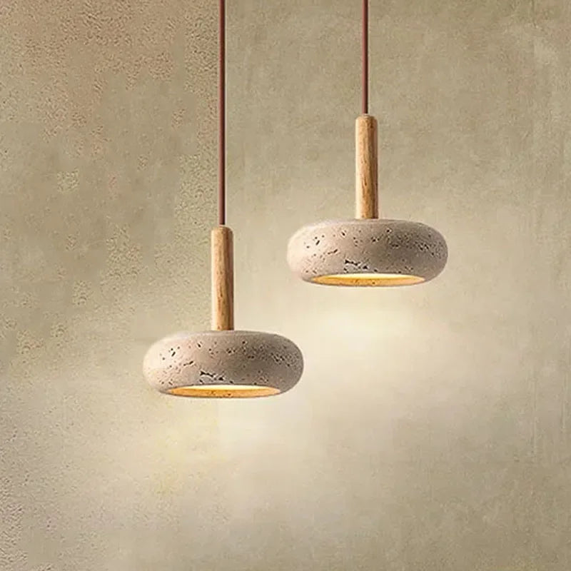 Travertine Disc Pendant Light, product photo 5