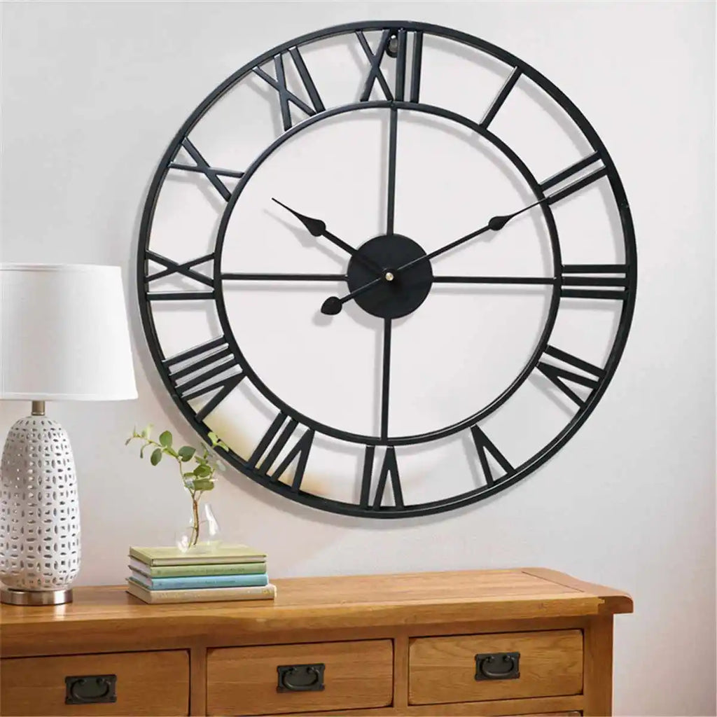 Roman Numeral Metal Wall Clock, product photo 4