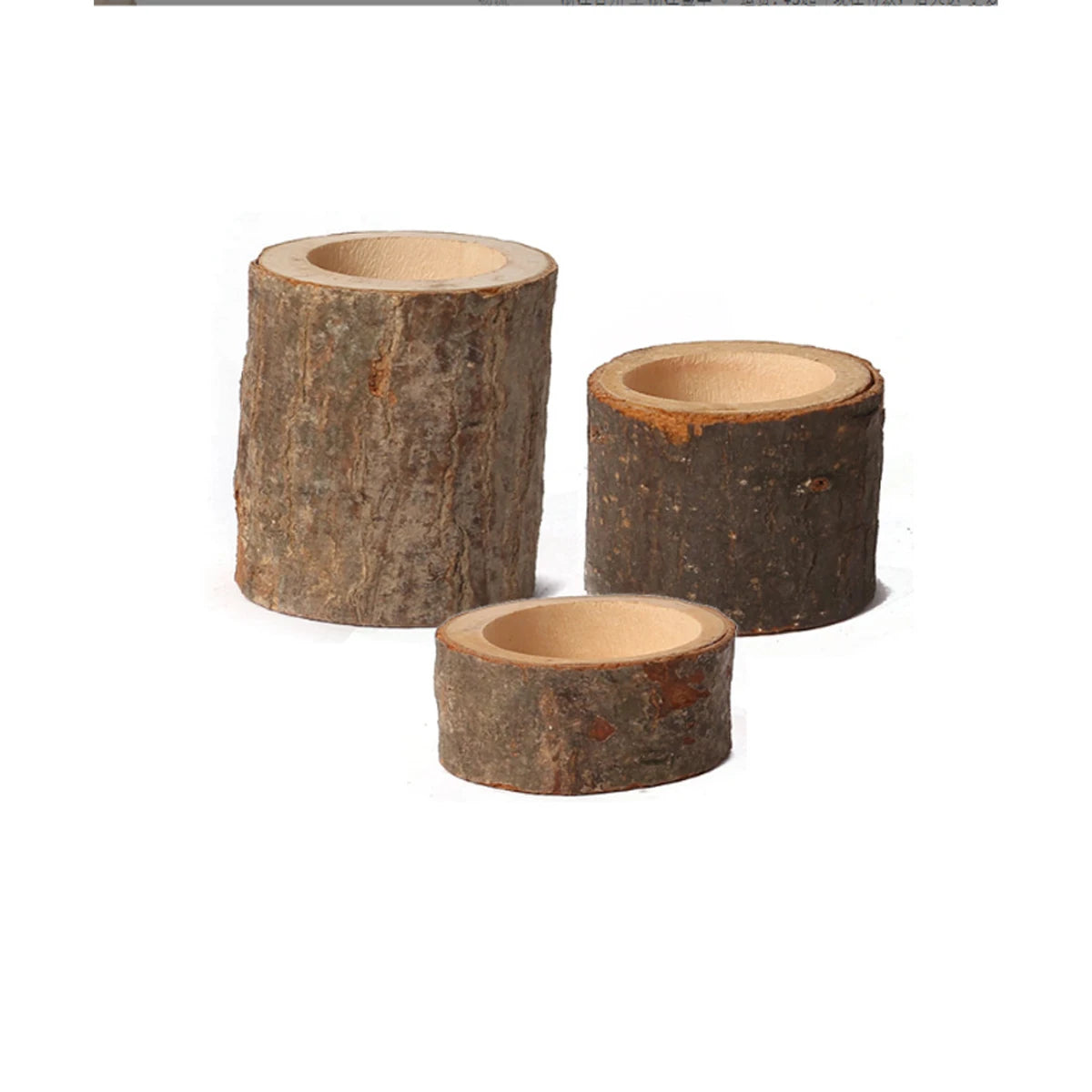 Tree Stump Tealight Holders Set of 3, product photo 5