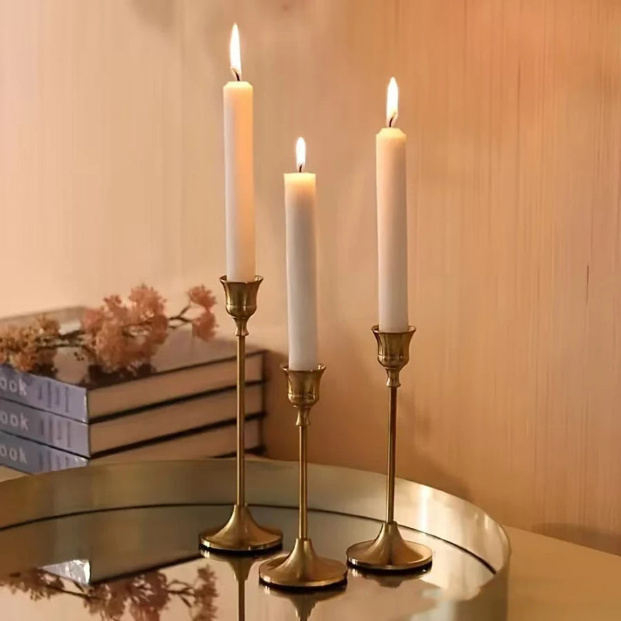 Vintage Metal Candle Holder Set of 3, product photo 1