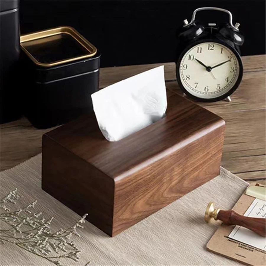 Walnut Wood Tissue Box, product photo 2