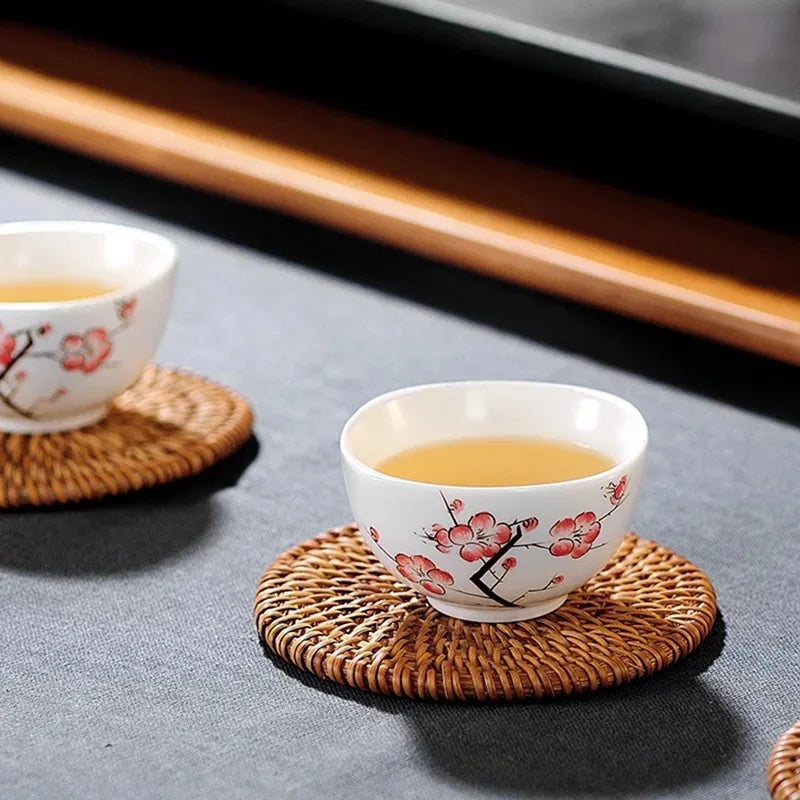 Handwoven Rattan Coasters, product photo 3