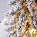 Snow Flocked Tabletop Christmas Tree with LED Lights, Mini Holiday Tree for Desk, Shelf and Windowsill