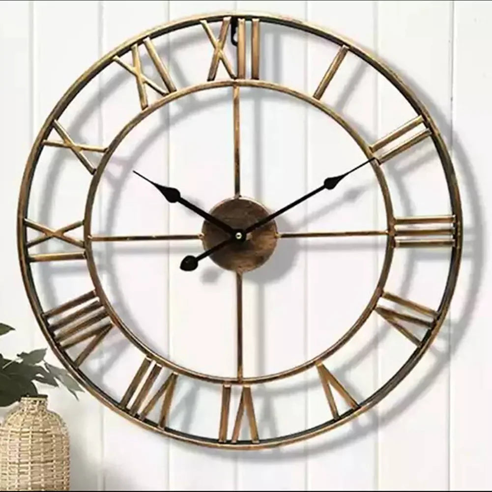 Roman Numeral Metal Wall Clock, product photo 3