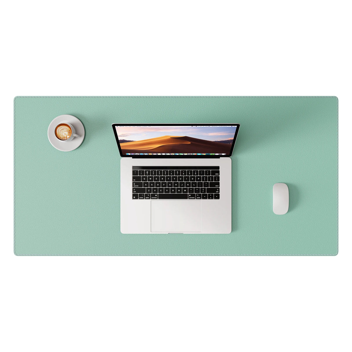 PU Leather Desk Pad, Non-Slip Desk Mat with Stitched Edges for Office and Home, 80 x 40 cm, Khaki, White, Dark Grey or Sage Green