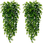 Artificial Eucalyptus Vine Set of 2, Faux Greenery Garland for Wall, Shelf and Mantel, Green, Rust or Orange