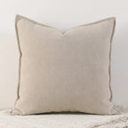 Chenille Throw Pillow Cover, Thick Soft Cushion Case with Flange Edge for Sofa and Bed, Cream, Beige, Olive Green or Caramel