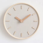 Minimalist Wooden Wall Clock, Silent Japanese-Style Clock for Living Room, Bedroom and Kitchen, Beige or White