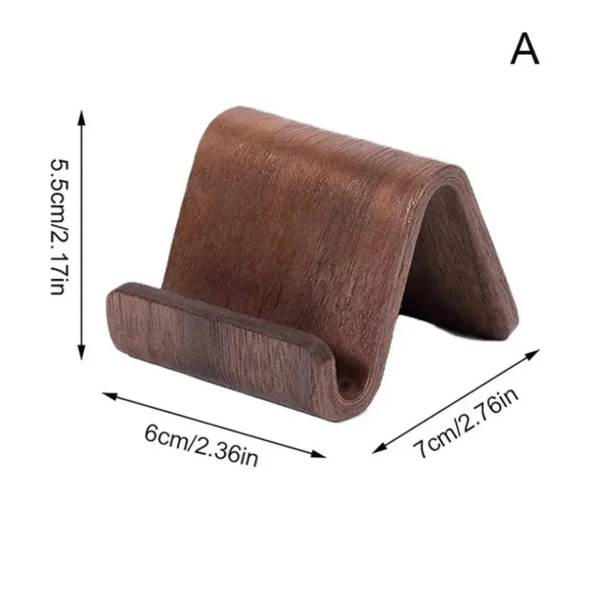 Wooden Phone Stand, Vintage-Style Desk Holder for Smartphones
