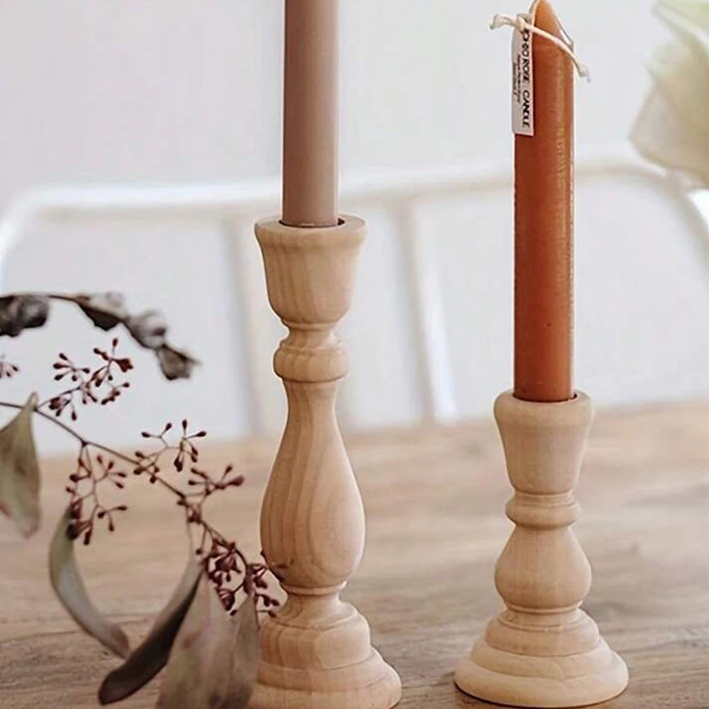 Turned Wooden Candlesticks, product photo 4