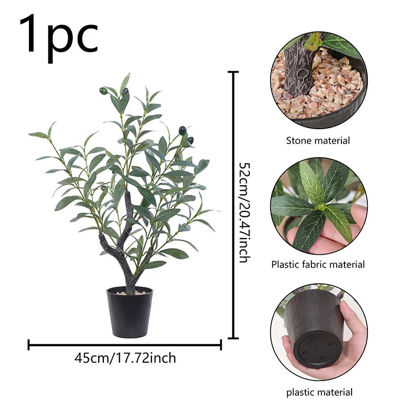 Small Artificial Olive Tree in Pot, Faux Tabletop Plant for Shelf, Desk and Windowsill
