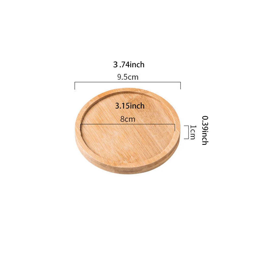Solid Wood Dessert Plates Set of 4, product photo 1