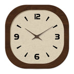 Retro Square Wall Clock, Silent Rounded Wall Clock for Living Room and Bedroom, 30 or 35 cm