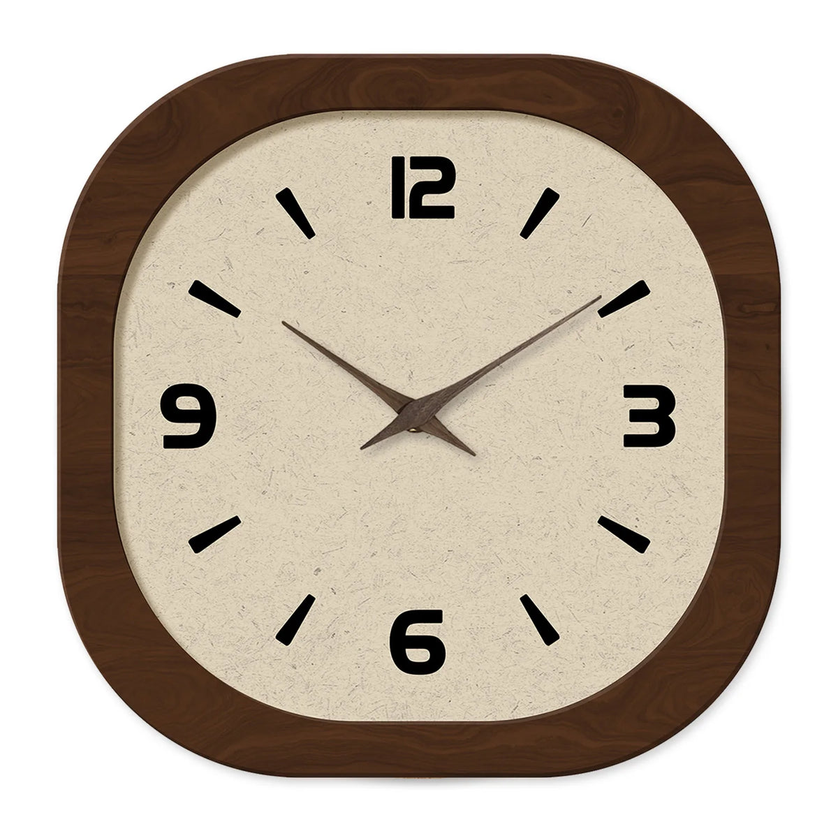 Retro Square Wall Clock, Silent Rounded Wall Clock for Living Room and Bedroom, 30 or 35 cm