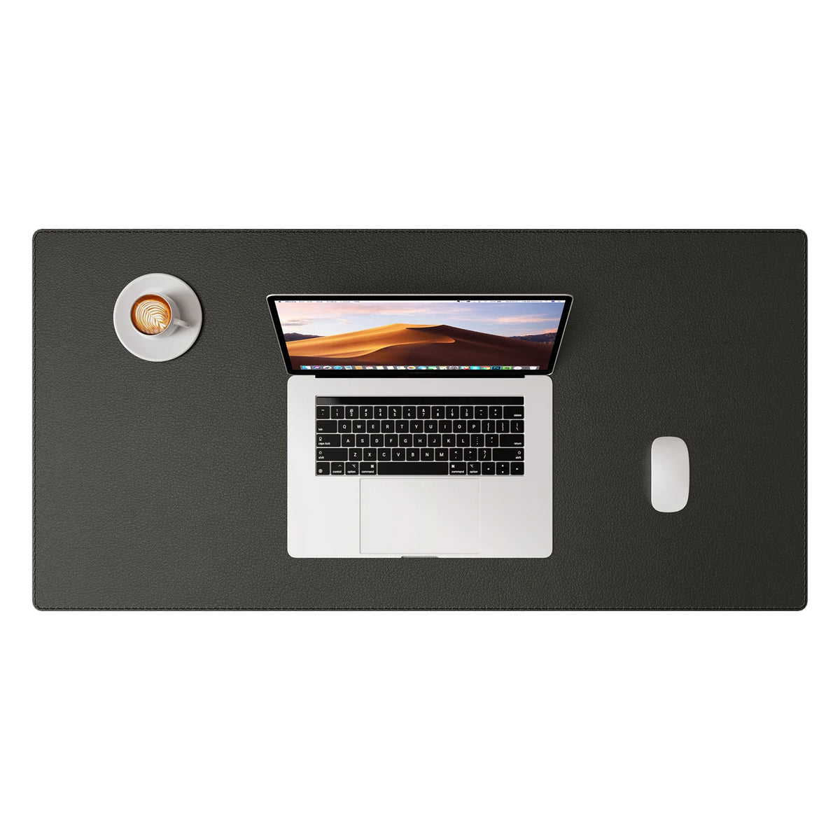 PU Leather Desk Pad, Non-Slip Desk Mat with Stitched Edges for Office and Home, 80 x 40 cm, Khaki, White, Dark Grey or Sage Green