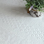 Ruffled White Cotton Tablecloth with Lace Trim, French Farmhouse Table Cover for Dining Table, Holidays and Christmas, Four Sizes