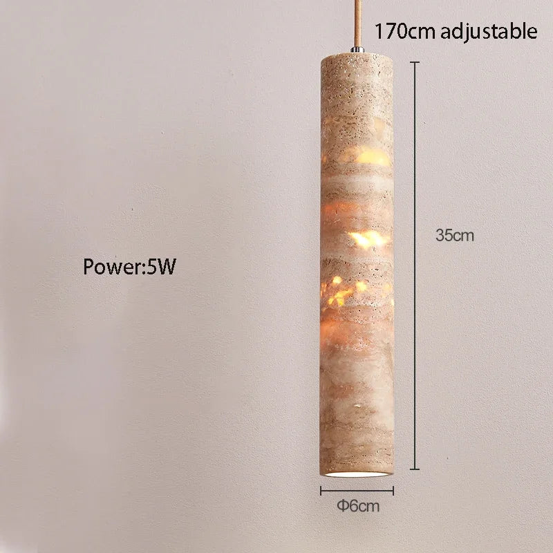 Travertine Tube Pendant Light, product photo 7