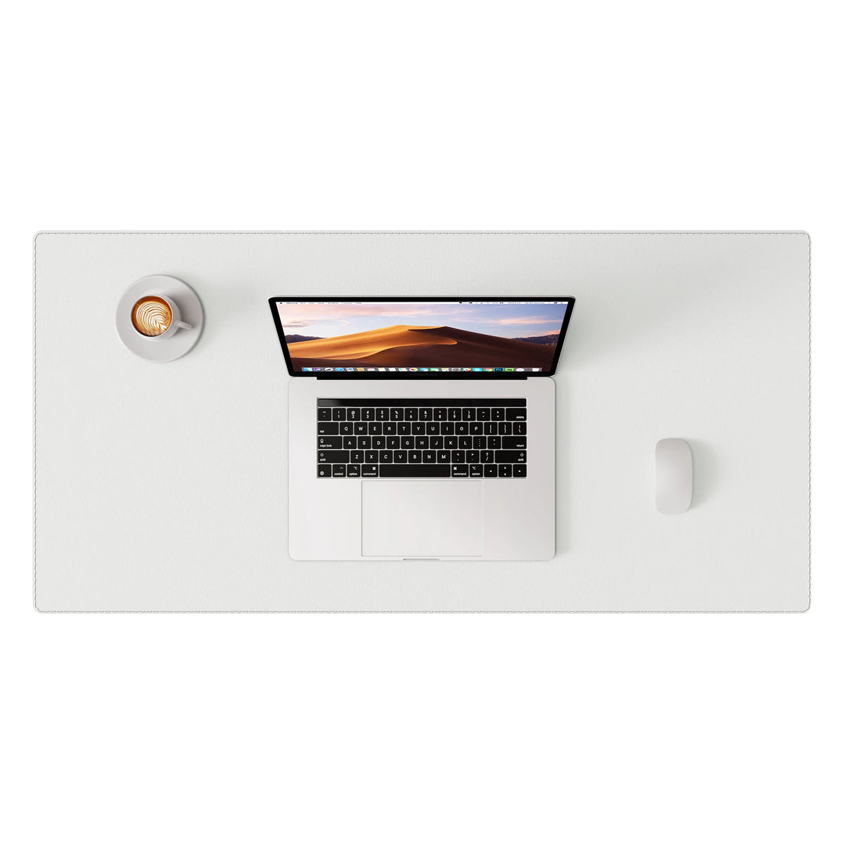 PU Leather Desk Pad, Non-Slip Desk Mat with Stitched Edges for Office and Home, 80 x 40 cm, Khaki, White, Dark Grey or Sage Green