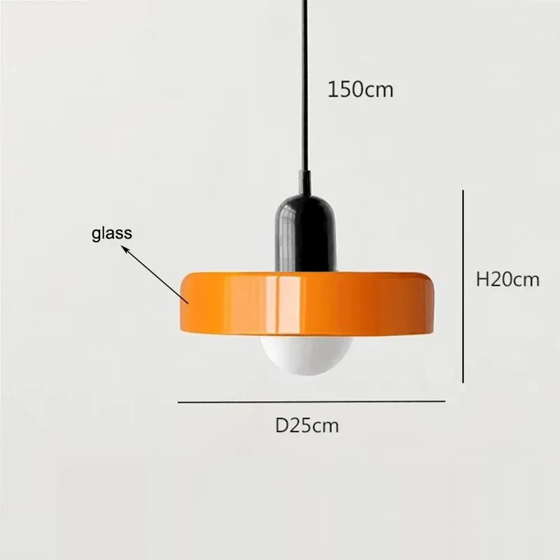 Colored Glass Disc Pendant Light, product photo 4
