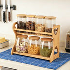 2-Tier Bamboo Spice Rack, No-Assembly Countertop Organizer for Spices, Oils and Condiments