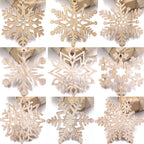 Hollow-Cut Snowflake Ornaments Set of 12, Christmas Tree Decorations in a Gift Box, Four Designs