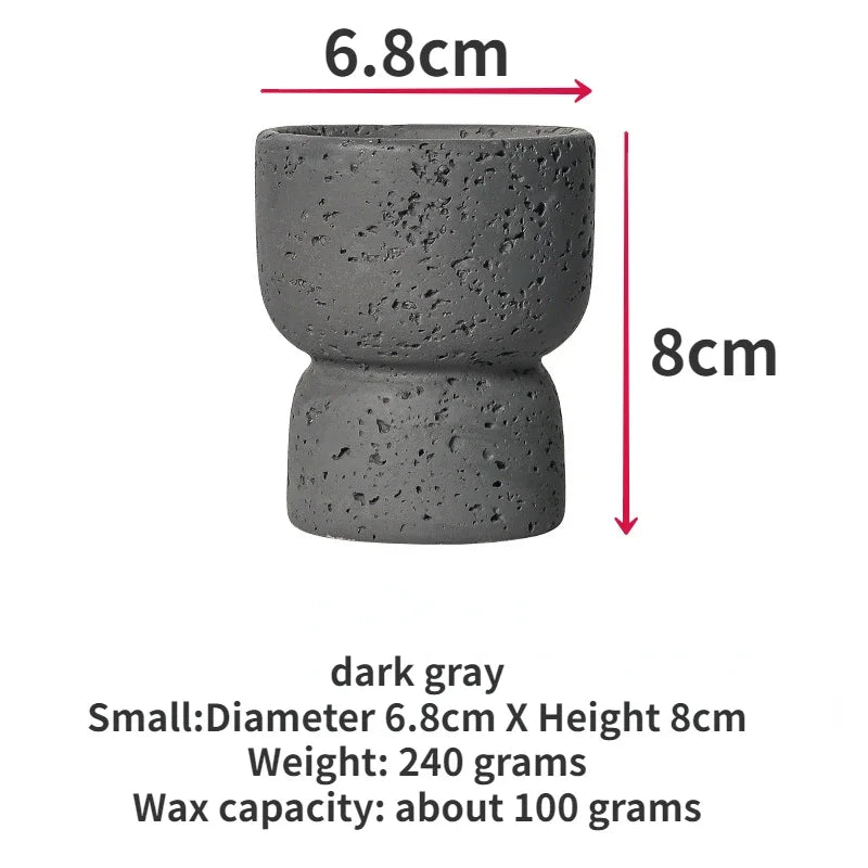 Cement Tealight Holders, Minimalist Concrete Candle Cups for Coffee Table, Bathroom and Bedroom, Beige White or Dark Grey, Small or Large