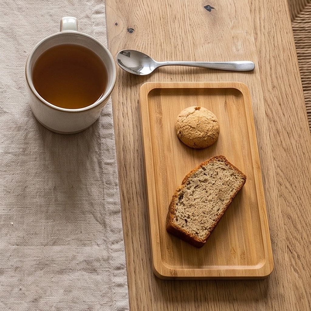 Solid Wood Dessert Plate, lifestyle photo
