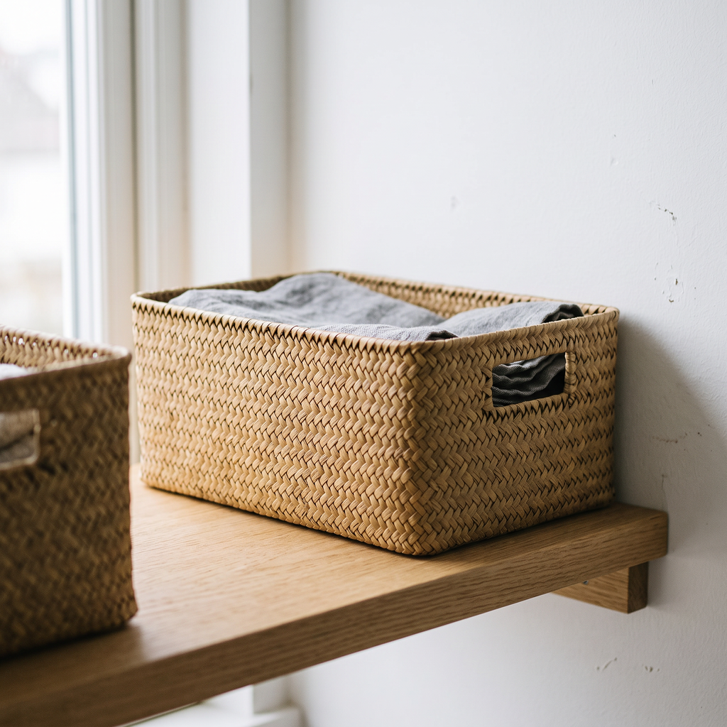 Woven Seagrass Basket, lifestyle photo