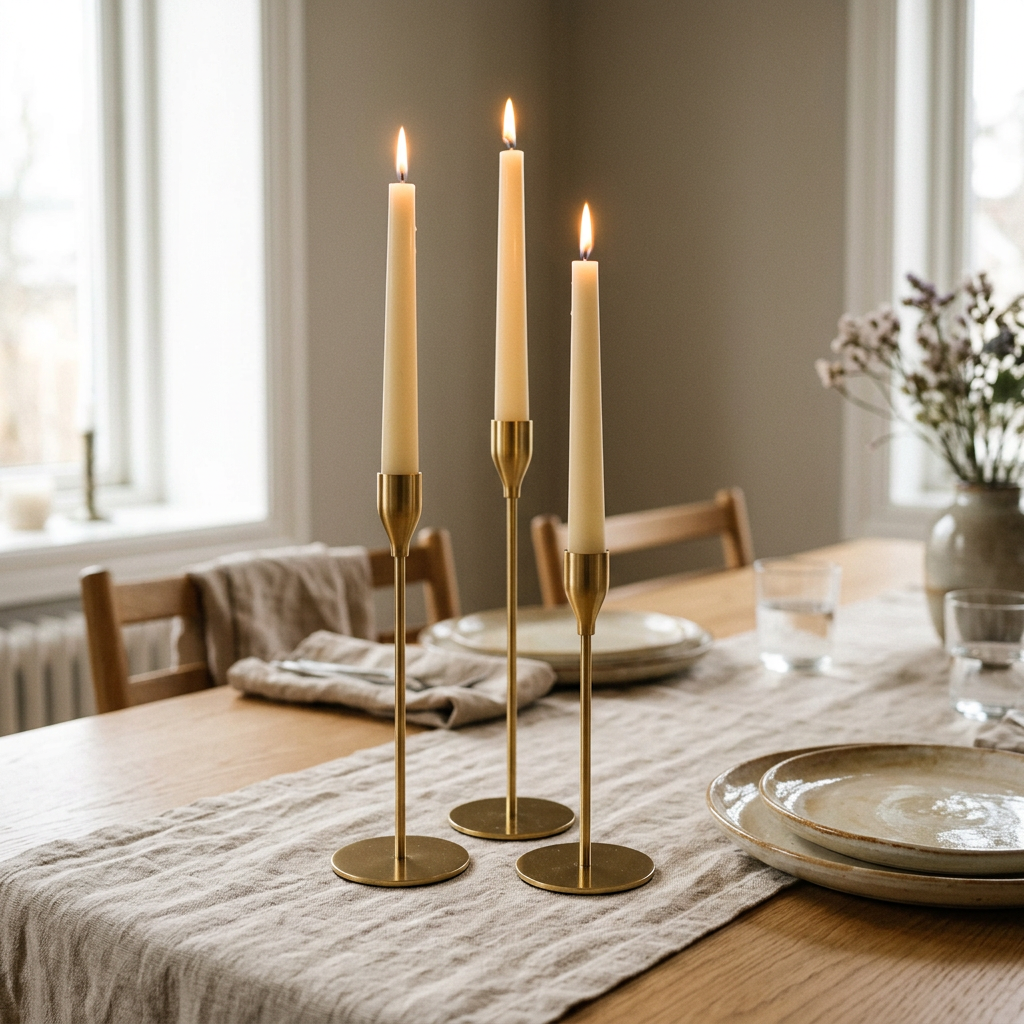 Metal Candle Holder Set of 3, lifestyle photo
