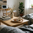 Round Wooden Serving Tray, lifestyle photo