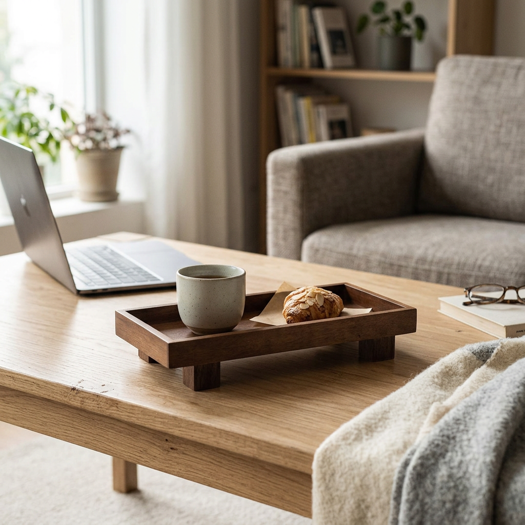 Japanese Wooden Tea Tray, lifestyle photo