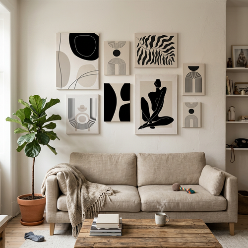 Abstract Boho Line Art Posters, wall art, lifestyle photo
