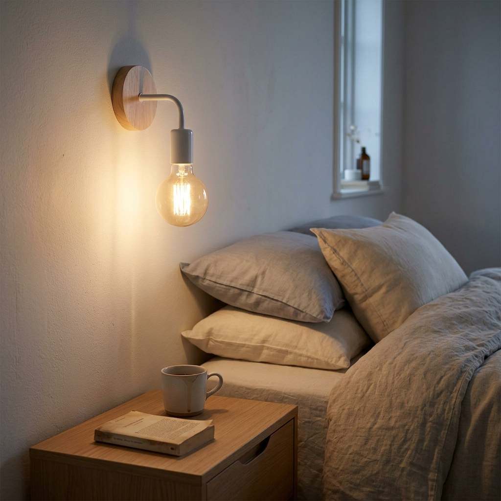 Retro Wood Wall Lamp, lifestyle photo