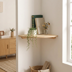 Round Wooden Corner Shelf, lifestyle photo