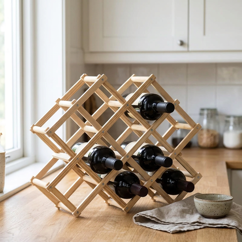Stackable Wooden Wine Rack, lifestyle photo
