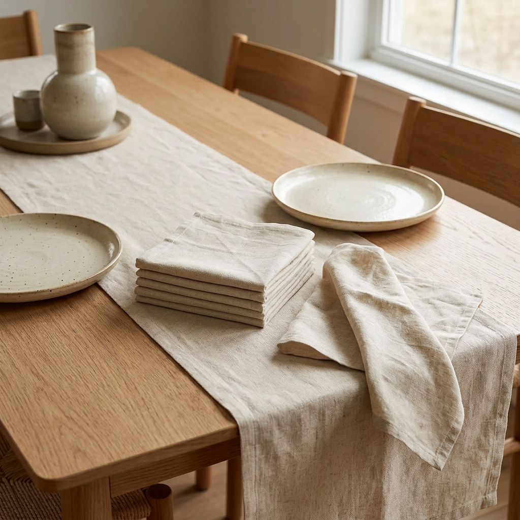 Linen Cotton Napkins Set of 6, lifestyle photo