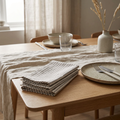 Striped Linen Cotton Napkins Set of 12, lifestyle photo