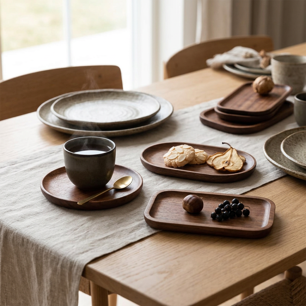 Walnut Wood Serving Tray, lifestyle photo