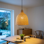 Woven Rattan Pendant Light, lifestyle photo