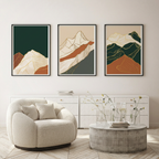 Design 03 bohemian sun and mountain print set of 3