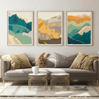 Design 04 bohemian sun and mountain print set of 3