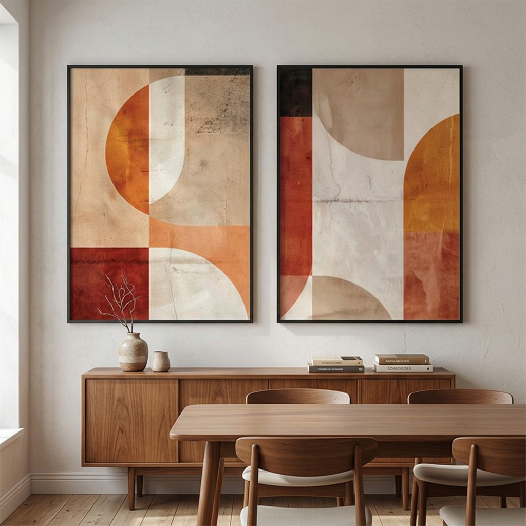 Design 06 wabi sabi print set of 2, terracotta