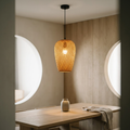 Hand-Woven Bamboo Pendant Light, lifestyle photo