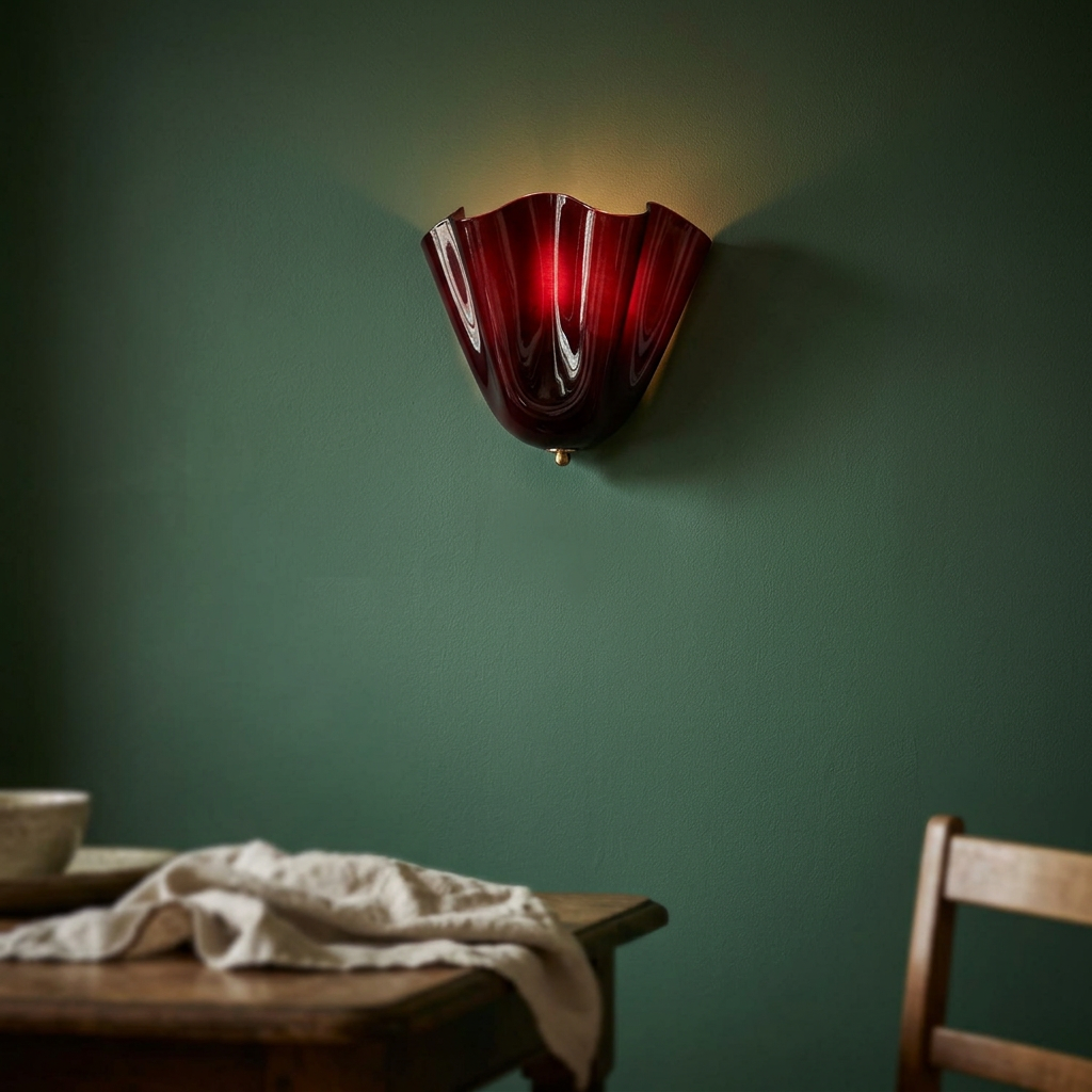 Colored Shell Glass Wall Sconce, lifestyle photo