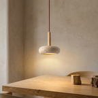 Travertine Disc Pendant Light, lifestyle photo