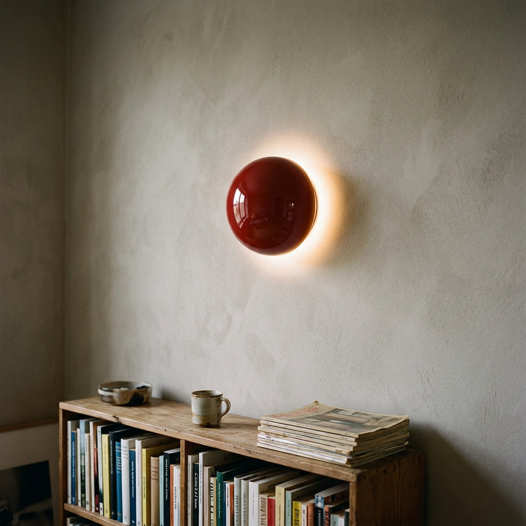 Glossy Sphere Wall Lamp, lifestyle photo