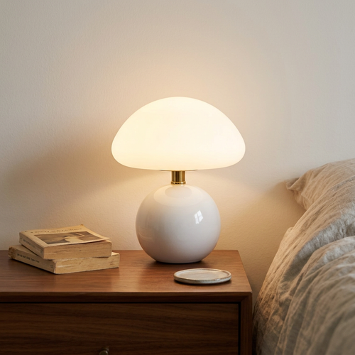 Ceramic Mushroom Table Lamp, lifestyle photo